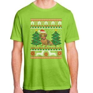 Dachshund Ugly Christmas Funny Holiday Dog Lover Xmas Gift Adult ChromaSoft Performance T-Shirt