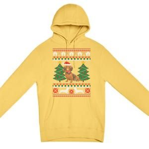 Dachshund Ugly Christmas Funny Holiday Dog Lover Xmas Gift Premium Pullover Hoodie