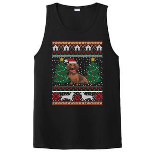 Dachshund Ugly Christmas Funny Holiday Dog Lover Xmas Gift PosiCharge Competitor Tank