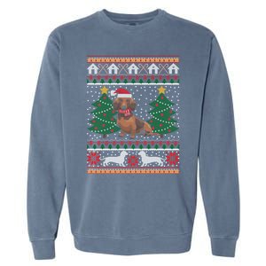 Dachshund Ugly Christmas Funny Holiday Dog Lover Xmas Gift Garment-Dyed Sweatshirt