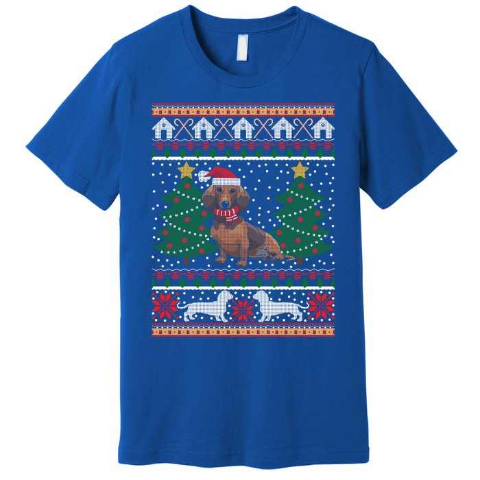 Dachshund Ugly Christmas Funny Holiday Dog Lover Xmas Gift Premium T-Shirt