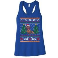 Dachshund Ugly Christmas Funny Holiday Dog Lover Xmas Gift Women's Racerback Tank