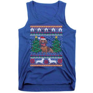 Dachshund Ugly Christmas Funny Holiday Dog Lover Xmas Gift Tank Top