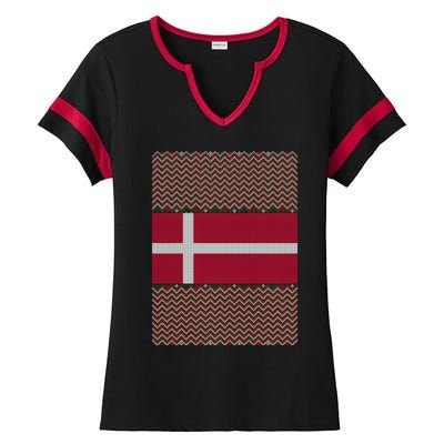 Danish Ugly Christmas Ladies Halftime Notch Neck Tee