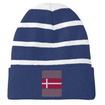 Danish Ugly Christmas Striped Beanie with Solid Band