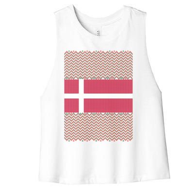 Danish Ugly Christmas Women's Racerback Cropped Tank