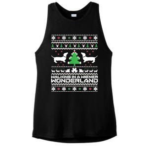 Dachshund Ugly Christmas Cute Gift Doxie Santa Christmas Ladies PosiCharge Tri-Blend Wicking Tank