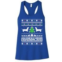 Dachshund Ugly Christmas Cute Gift Doxie Santa Christmas Women's Racerback Tank