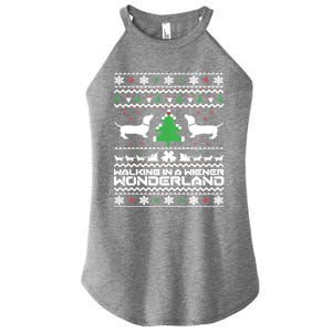 Dachshund Ugly Christmas Cute Gift Doxie Santa Christmas Women's Perfect Tri Rocker Tank