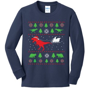 Dinosaur Ugly Christmas Sweater For Adults Kids Long Sleeve Shirt