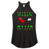 Dinosaur Ugly Christmas Sweater Women’s Perfect Tri Rocker Tank