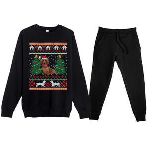 Dachshund Ugly Christmas Funny Holiday Dog Lover Xmas Gift Cute Gift Premium Crewneck Sweatsuit Set