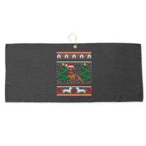 Dachshund Ugly Christmas Funny Holiday Dog Lover Xmas Gift Cute Gift Large Microfiber Waffle Golf Towel