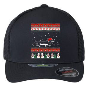 Dachshund Ugly Christmas Gift For Christmas Birthday Flexfit Unipanel Trucker Cap