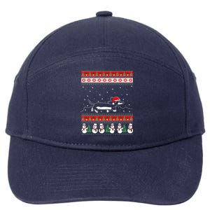 Dachshund Ugly Christmas Gift For Christmas Birthday 7-Panel Snapback Hat