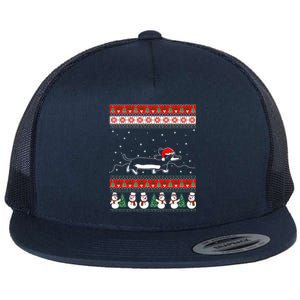 Dachshund Ugly Christmas Gift For Christmas Birthday Flat Bill Trucker Hat