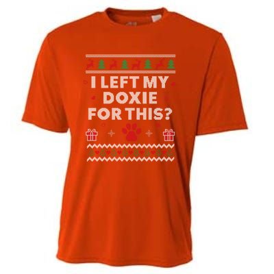 Doxie Ugly Christmas Dachshund Weiner Dog Xmas Funny Gift Cooling Performance Crew T-Shirt