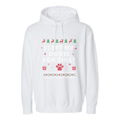 Doxie Ugly Christmas Dachshund Weiner Dog Xmas Funny Gift Garment-Dyed Fleece Hoodie