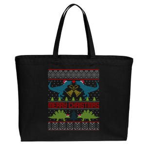 Dinosaur Ugly Christmas Sweater Funny Xmas Gift Adults Gift Cotton Canvas Jumbo Tote