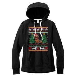 Dachshund Ugly Christmas Funny Holiday Dog Lover Xmas Gift Meaningful Gift Women's Fleece Hoodie