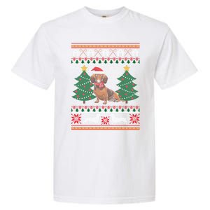 Dachshund Ugly Christmas Funny Holiday Dog Lover Xmas Gift Meaningful Gift Garment-Dyed Heavyweight T-Shirt