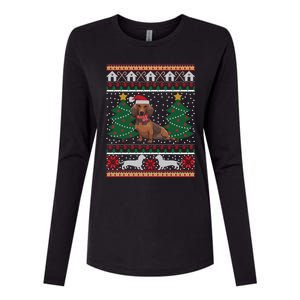 Dachshund Ugly Christmas Funny Holiday Dog Lover Xmas Gift Womens Cotton Relaxed Long Sleeve T-Shirt