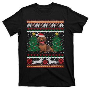 Dachshund Ugly Christmas Funny Holiday Dog Lover Xmas Gift T-Shirt