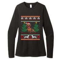 Dachshund Ugly Christmas Funny Holiday Dog Lover Xmas Gift Womens CVC Long Sleeve Shirt