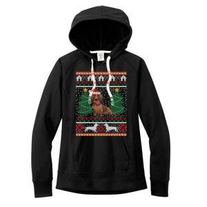 Dachshund Ugly Christmas Funny Holiday Dog Lover Xmas Gift Women's Fleece Hoodie