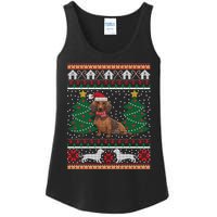 Dachshund Ugly Christmas Funny Holiday Dog Lover Xmas Gift Ladies Essential Tank