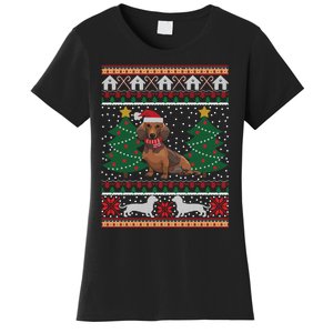 Dachshund Ugly Christmas Funny Holiday Dog Lover Xmas Gift Women's T-Shirt