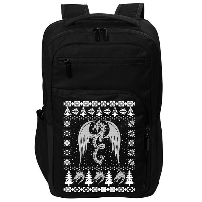 Dragon Ugly Christmas Fantasy Mystical Holiday Xmas Gift Impact Tech Backpack