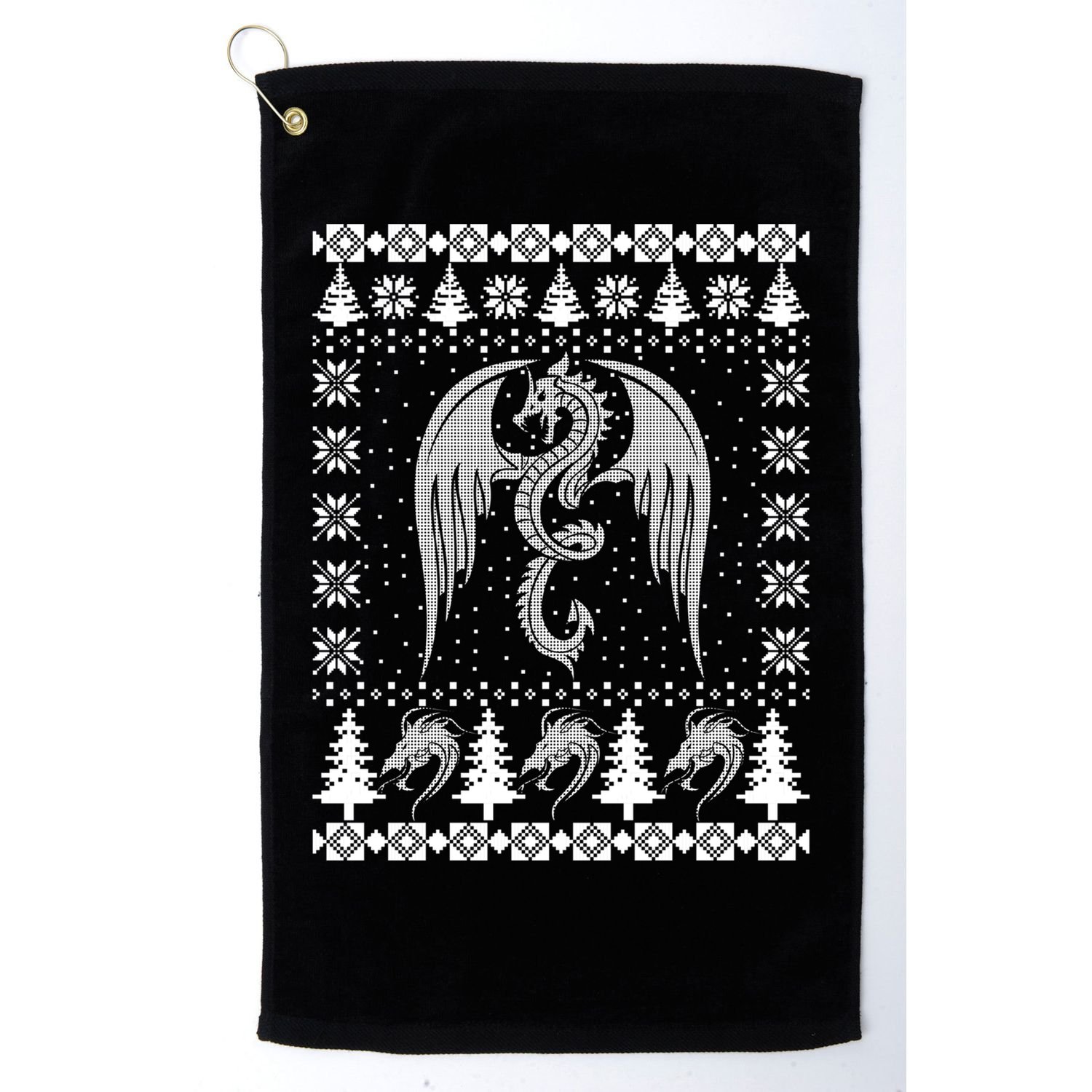Dragon Ugly Christmas Fantasy Mystical Holiday Xmas Gift Golf Towel