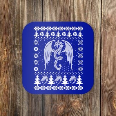 Dragon Ugly Christmas Fantasy Mystical Holiday Xmas Gift Coaster