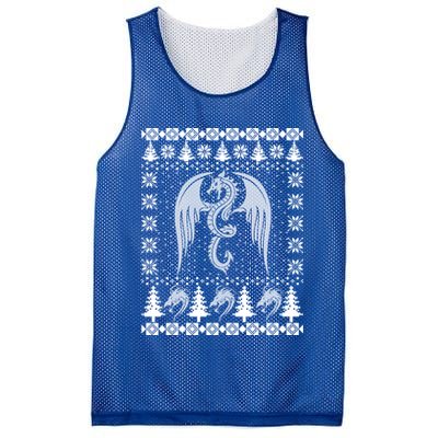 Dragon Ugly Christmas Fantasy Mystical Holiday Xmas Gift Mesh Reversible Basketball Jersey Tank