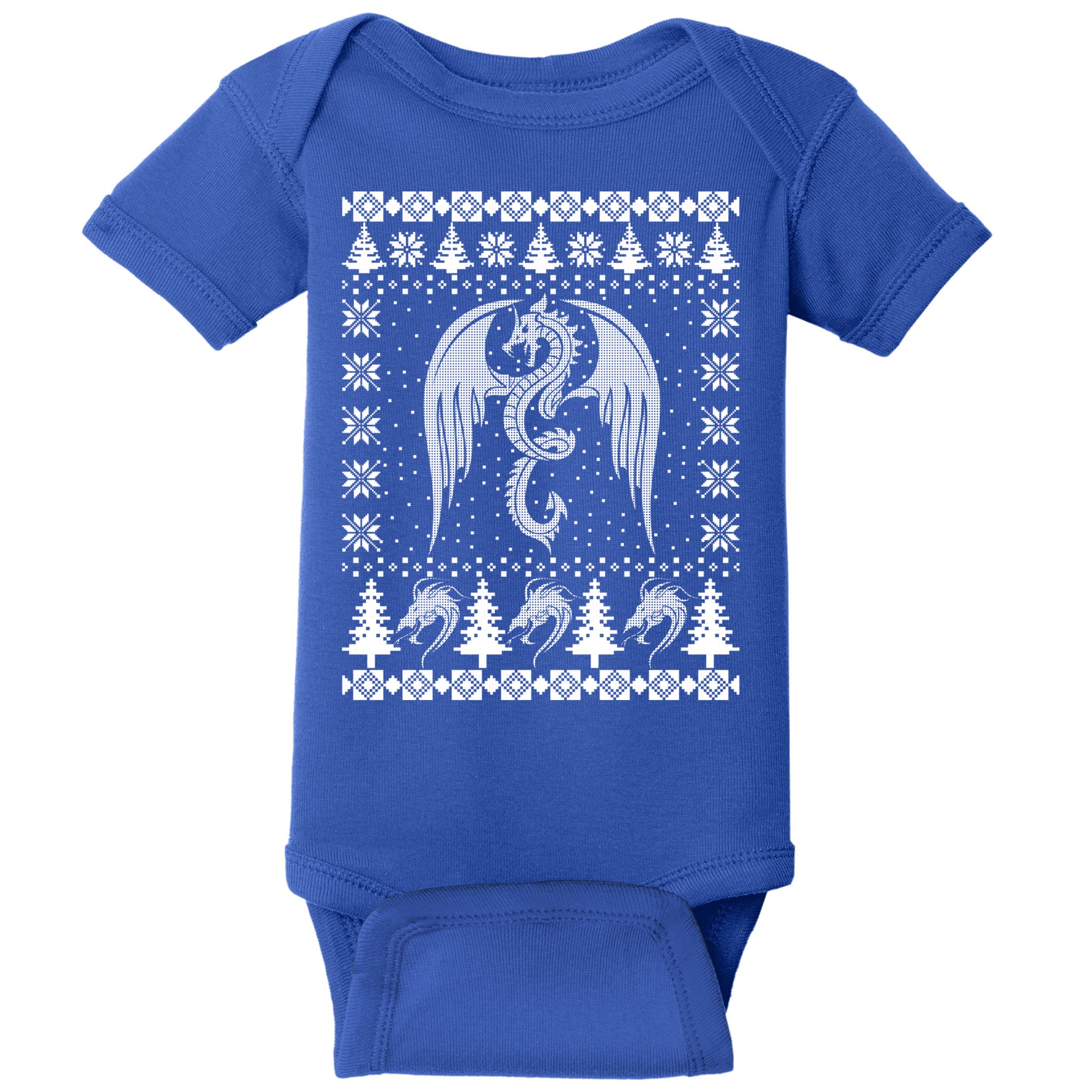 Dragon Ugly Christmas Fantasy Mystical Holiday Xmas Gift Baby Bodysuit