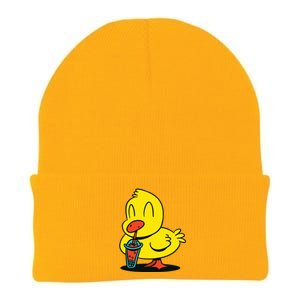 Duck Bubble Tea Knit Cap Winter Beanie