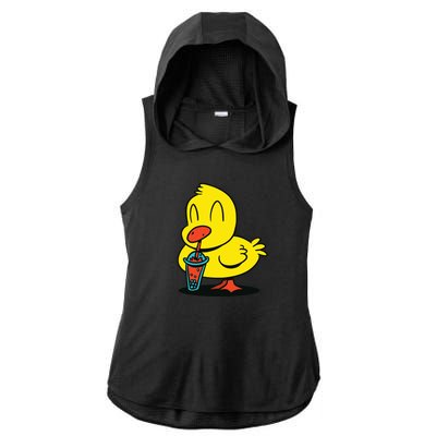 Duck Bubble Tea Ladies PosiCharge Tri-Blend Wicking Draft Hoodie Tank