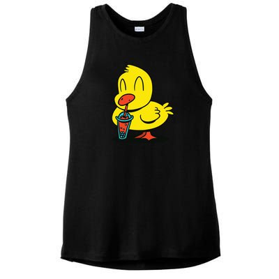 Duck Bubble Tea Ladies PosiCharge Tri-Blend Wicking Tank