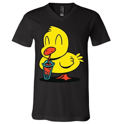 Duck Bubble Tea V-Neck T-Shirt