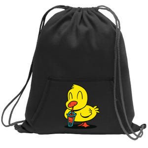 Duck Bubble Tea Sweatshirt Cinch Pack Bag