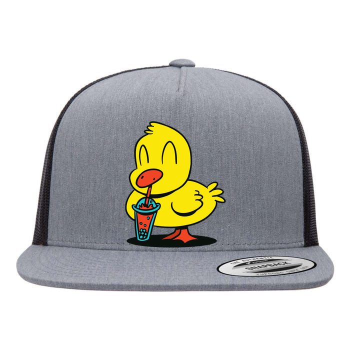 Duck Bubble Tea Flat Bill Trucker Hat