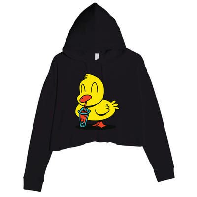 Duck Bubble Tea Crop Fleece Hoodie