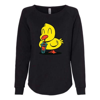 Duck Bubble Tea Womens California Wash Sweatshirt