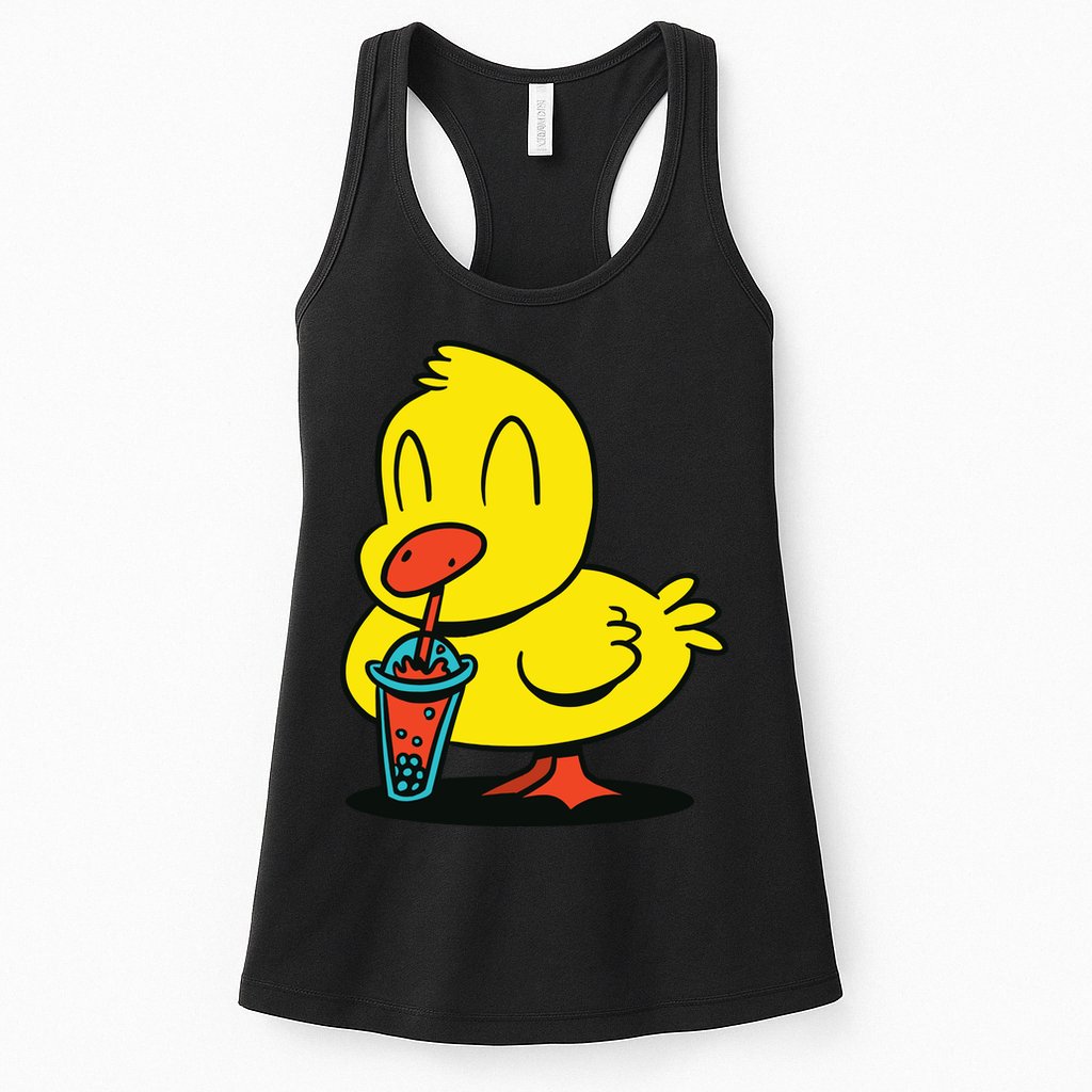 Duck Bubble Tea Womens Tank Top