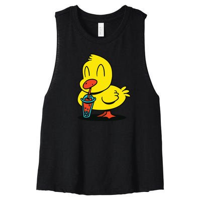 Duck Bubble Tea Women's Racerback Cropped Tank