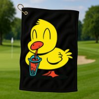 Duck Bubble Tea Golf Towel