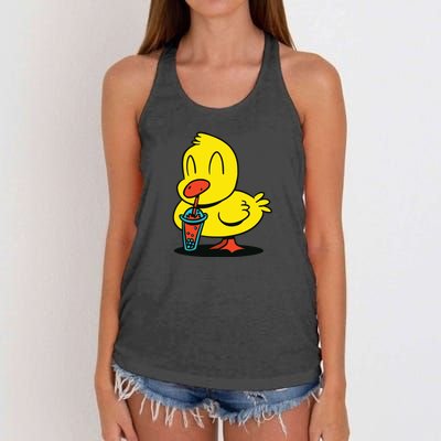 Duck Bubble Tea Women's Knotted Racerback Tank