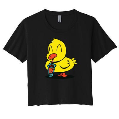 Duck Bubble Tea Women's Crop Top Tee