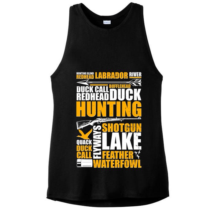 Duck Call Redhead Duck Hunting Ladies PosiCharge Tri-Blend Wicking Tank